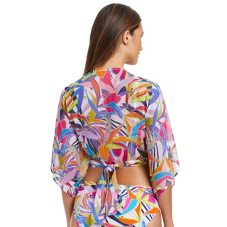 Thumbnail 2: Bleu Rod Beattie Womens Chiffon Swim Cover Up Shirt 
