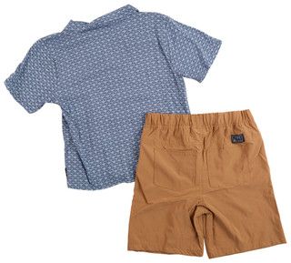 Thumbnail 2: Ben Sherman Big Boy's 2 Pc Button Down Shirt & Shorts Set 