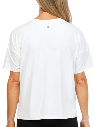 Thumbnail 2: 90 DEGREE BY REFLEX Women's Short Sleeve High Low Boxy Cropped Tee 