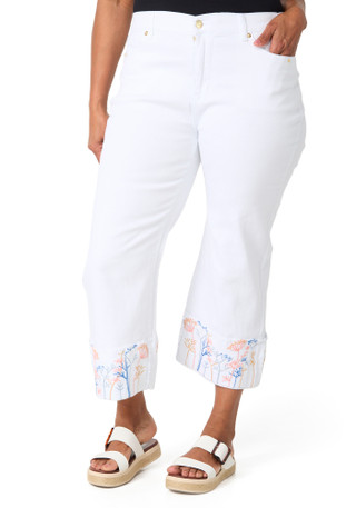 Thumbnail 2: Stella Parker Plus Floral Cuff Capris 