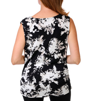 Thumbnail 2: BADGLEY MISCHKA Women's Sleeveless Floral Drape Top 