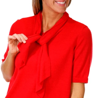 Thumbnail 3: Cece Women's Short Sleeve Solid Shoulder Wrap Top 