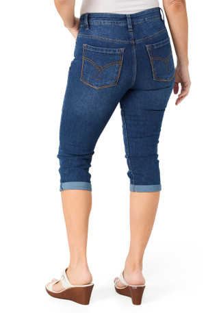 Thumbnail 2: D. Jeans Women's High Rise Roll Cuff Denim Capris 