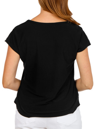 Thumbnail 3: 89th & Madison Women's Short Sleeve Solid Lace Dolman Top 