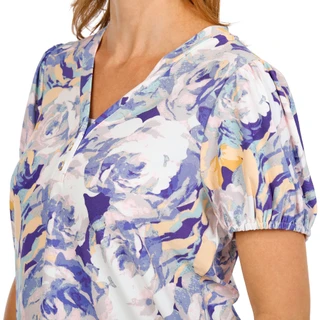 Thumbnail 2: RIO & RIAN Women's Short Sleeve Floral Crepe Top 