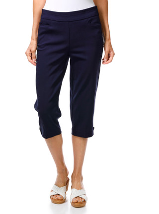 Thumbnail 6: Coral Bay Petite Gold Shell Hem Capris 