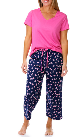Thumbnail 4: Hue Women's Beach Chair Print Pajama Capris 