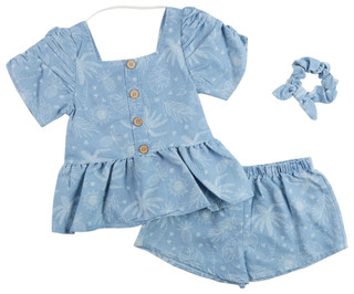 Thumbnail 1: Vince Camuto Big Girls 3 Pc Tropical Print Shorts Set 
