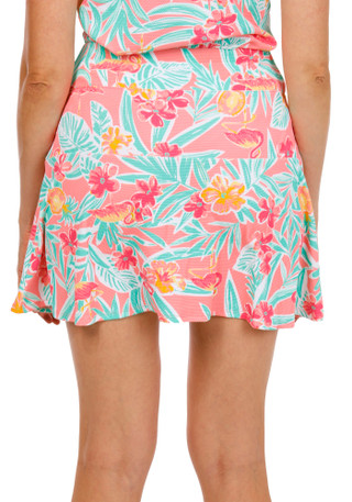 Thumbnail 3: Coral Bay Golf Coral Bay Golf Women's Fruity Palm Asymmetric Ruffle Skort 