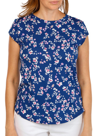 Thumbnail 1: Blue Sol Blue Sol Women's Cap Sleeve Floral Top 