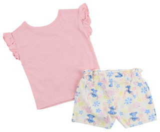 Thumbnail 2: Disney Little Girls 2 Pc Stitch Shorts Set 