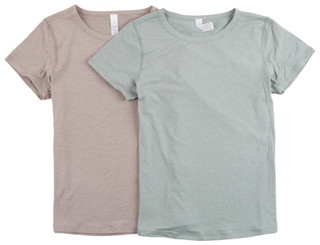 Thumbnail 1: Yogalicious Women's 2 Pk Cationic Jersey Crew Neck Tees 