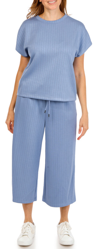 Thumbnail 1: Danskin Women's 2 Pc Drop Needle Tee & Gaucho Set 