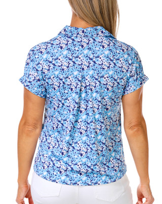 Thumbnail 2: Cocomo Women's Short Sleeve Button Down Floral Top 