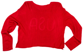 Thumbnail 2: No Comment Juniors USA Script Knit Pullover 