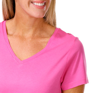 Thumbnail 3: Hue Women's Solid Temp Tech V-Neck Pajama Shirt 