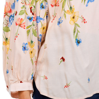 Thumbnail 2: FIGUEROA & FLOWER Women's 3/4 Sleeve Floral Split Neck Button Down Top 
