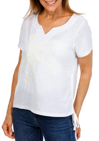 Thumbnail 1: Onque Women's Short Sleeve Palm Tree Top 