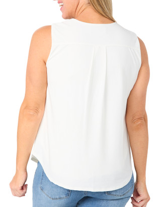 Thumbnail 2: HARPER 241 Petite Sleeveless Grommet V Neck Top 