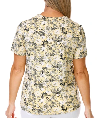 Thumbnail 3: Coral Bay Women's Short Sleeve Scallop Print Top 