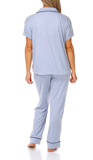 Thumbnail 2: Laura Ashley Women's 2 Pc Long Sleeve Stripe Sleep Set 