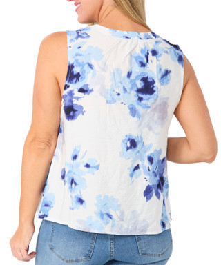Thumbnail 2: Floral & Ivy Women's Sleeveless Printed Button Top 