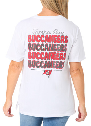 Thumbnail 2: Tampa Bay Buccaneers Women's Short Sleeve Varsity Stack Cotton Tee by NFL 