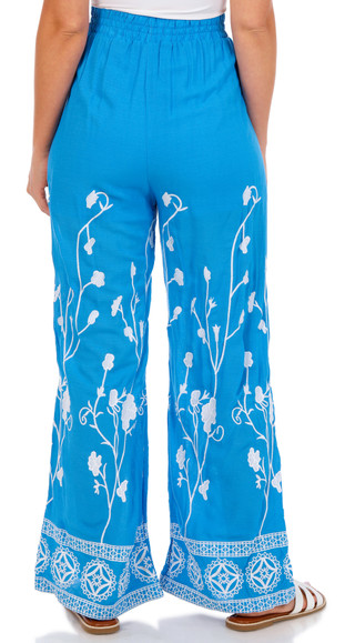 Thumbnail 3: LIV LOS ANGELES Women's Embroidered Floral Flowy Pants 