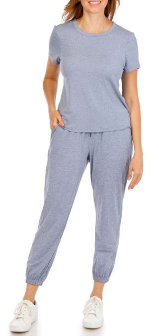 Thumbnail 1: Yogalicious Women's 2 Pc Cationic Jersey Jogger Set 