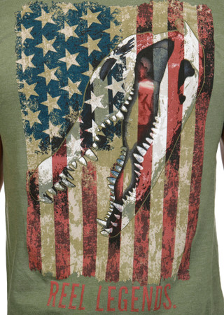 Thumbnail 4: REEL LEGENDS Men's USA Gator Flag T-Shirt 