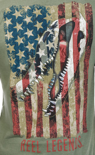 Thumbnail 2: REEL LEGENDS Men's USA Gator Flag T-Shirt 
