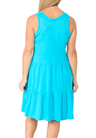 Thumbnail 2: Hue Women's Tiered Midi Lounge Dress 