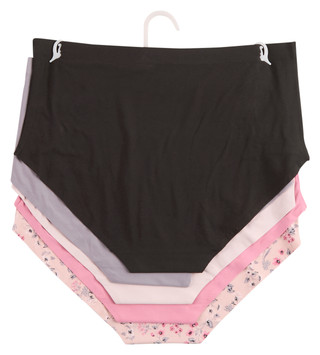 Thumbnail 2: Laura Ashley Women's 5 Pk No Show Mid Brief Panties 