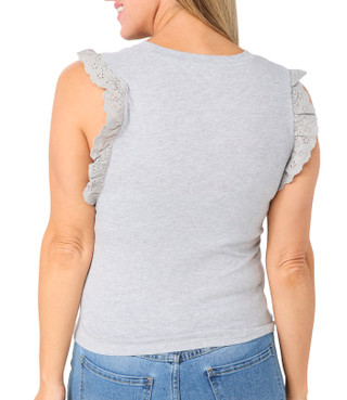 Thumbnail 2: Vince Camuto Women's Eyelet Lace Ruffle Trim Tank Top 