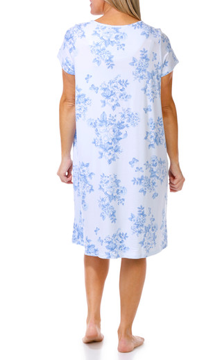 Thumbnail 2: Laura Ashley Women's Blue Toile Sleep Gown 