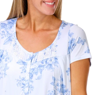 Thumbnail 3: Laura Ashley Women's Blue Toile Sleep Gown 