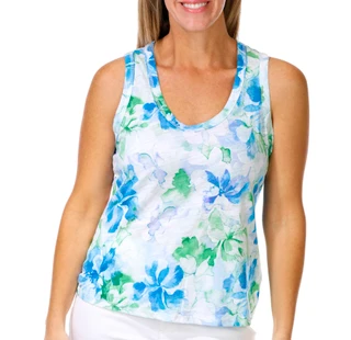 Thumbnail 1: Blue Sol Blue Sol Women's Luxey Watercolor Print Tank 