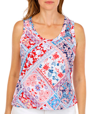 Thumbnail 1: Blue Sol Blue Sol Women's Luxey Watercolor Print Tank 