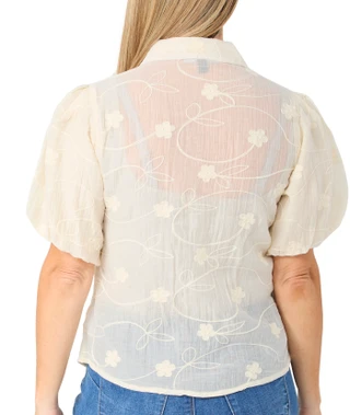 Thumbnail 2: ABS BY ALLEN SCHWARTZ Women's Balloon Sleeve Button Down Top 