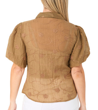 Thumbnail 3: ABS BY ALLEN SCHWARTZ Women's Balloon Sleeve Button Down Top 