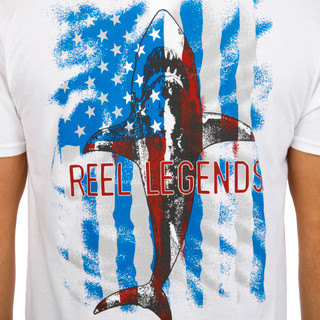 Thumbnail 4: REEL LEGENDS Men's USA Jaws T-Shirt 