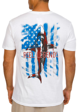 Thumbnail 1: REEL LEGENDS Men's USA Jaws T-Shirt 