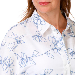 Thumbnail 3: Ellen Tracy Women's Long Sleeve Embroidered Floral Top 