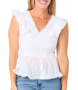 Thumbnail 1: Nanette Lepore Women's Sleeveless Ruffle Smocked Top 