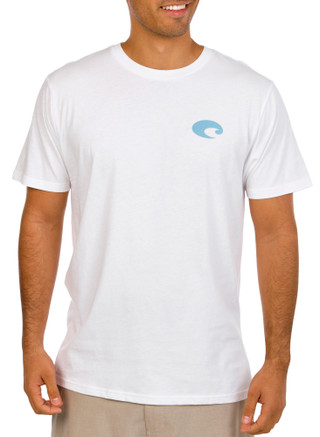 Thumbnail 3: COSTA Men's Short Sleeve Postal Stamp Striped Bass Graphic Tee 