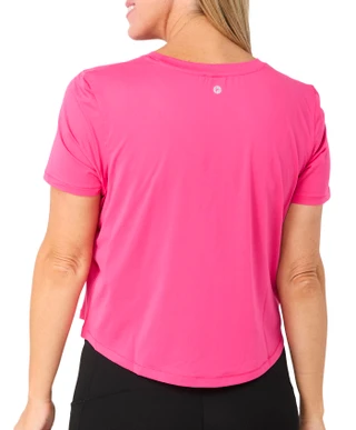 Thumbnail 3: 90 DEGREE BY REFLEX Women's Short Sleeve Cropped Mesh Top 