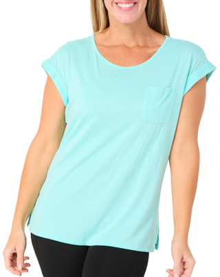 Thumbnail 1: Brisas Women's Short Sleeve Acid Wash Pocket Tee 