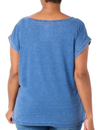 Thumbnail 2: Brisas Women's Short Sleeve Acid Wash Pocket Tee 