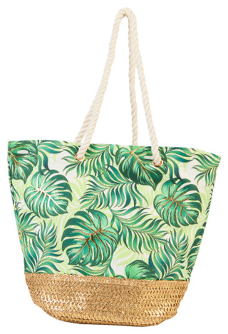 Thumbnail 3: Caribbean Joe Palm Leaf Straw Beach Tote Bag 