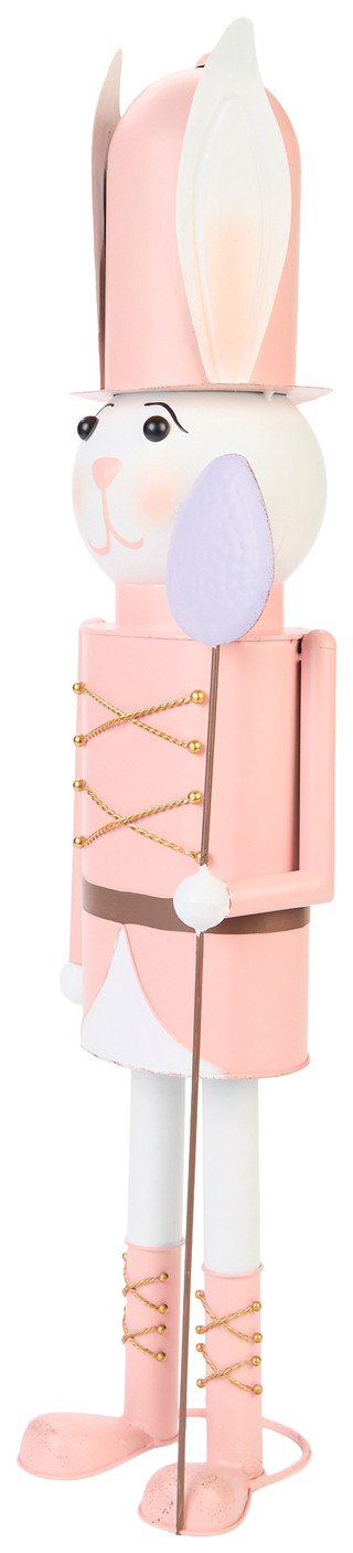 Thumbnail 2: PD HOME 32 in Metal Bunny Nutcracker 